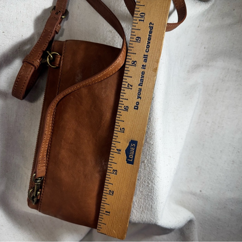 Lucky Brand Cognac Leather Crossbody Wallet Bag - Picture 9 of 11